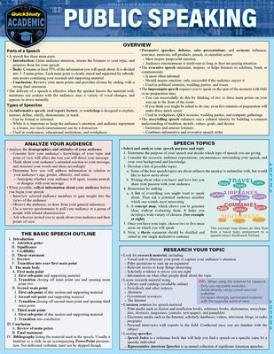 Public Speaking: Quickstudy Laminated Reference Guide