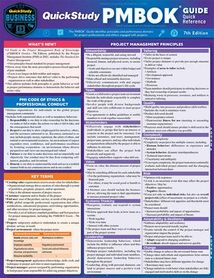 Quickstudy Pmbok Guide Quick Reference - For 7th Edition: Laminated Test-Prep