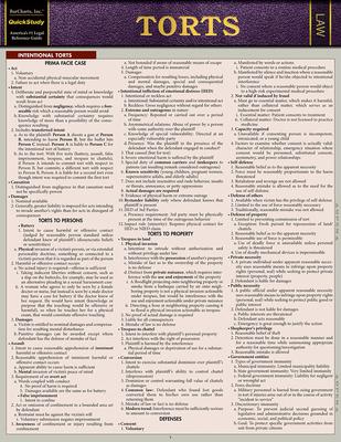 Torts: Quickstudy Laminated Reference Guide