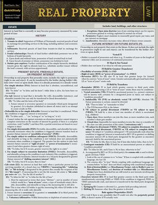 Real Property: A Quickstudy Laminated Law Reference & Bar Exam Study Guide Subscription