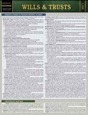 Wills & Trusts: A Quickstudy Laminated Law Reference & Bar Exam Study Guide