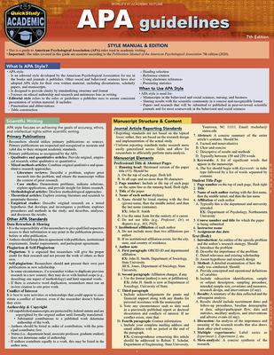 APA Guidelines: A Quickstudy Laminated Reference Guide