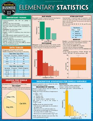 Elementary Statistics: A Quickstudy Laminated Reference Guide