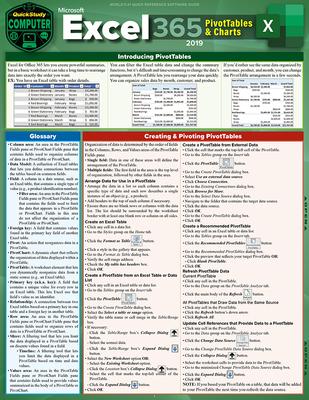 Excel 365 - Pivot Tables & Charts: A Quickstudy Laminated Reference Guide