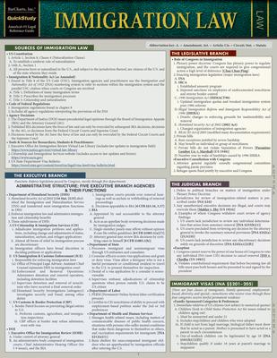 Immigration Law: A Quickstudy Laminated Reference Guide