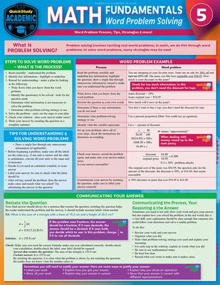 Math Fundamentals 5 - Word Problem Solving: A Quickstudy Laminated Reference Guide