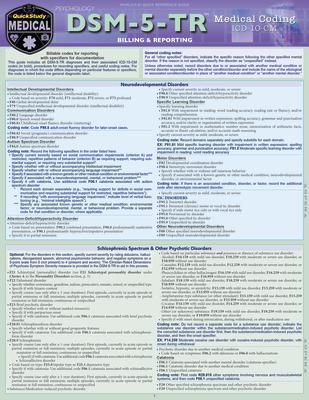 Dsm-5-Tr Medical Coding: A Quickstudy Laminated Reference Guide