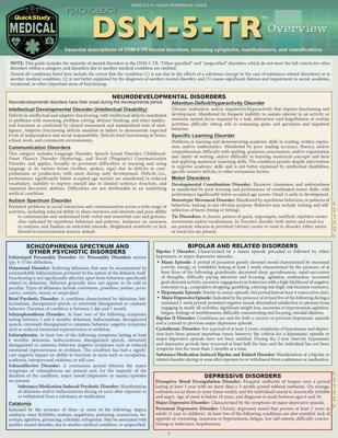 Dsm-5-Tr Overview: A Quickstudy Laminated Reference Guide