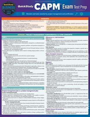 Quickstudy Capm(r) Exam Test Prep: Laminated Reference Guide