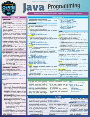 Java Programming Language: A Quickstudy Laminated Reference Guide by ...