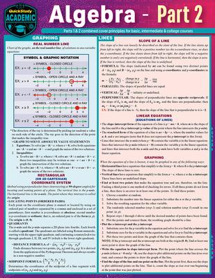 Algebra Part 2: A Quickstudy Laminated Reference Guide Subscription