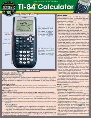 Ti 84 Plus Calculator: A Quickstudy Laminated Reference Guide Subscription