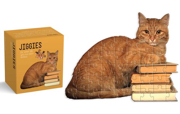 Cat Reader Jiggie Puzzle 81 Piece: Die-Cut 81-Piece Jigsaw