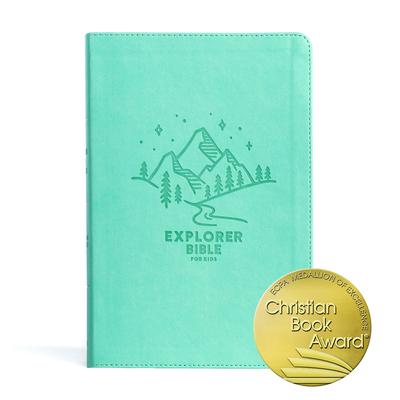 CSB Explorer Bible for Kids, Light Teal Mountains Leathertouch: Placing God's Word in the Middle of God's World