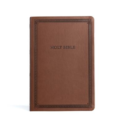 CSB Large Print Thinline Bible, Value Edition, Brown Leathertouch