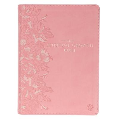 The Spiritual Growth Bible, Study Bible, NLT - New Living Translation Holy Bible, Faux Leather, Pink