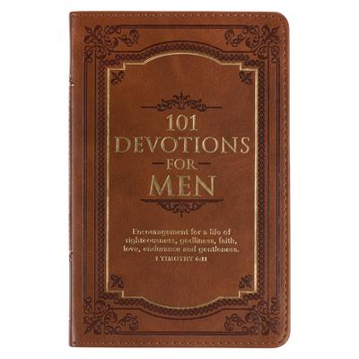 101 Devotions for Men, Encouragement for a Life of Faith, Brown Faux Leather Flexcover