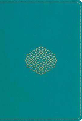 ESV Large Print Compact Bible (Trutone, Teal, Bouquet Design)