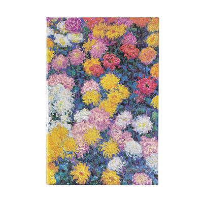 Paperblanks Monet's Chrysanthemums Monet's Chrysanthemums Hardcover Journals MIDI Lined Elastic Band 144 Pg 120 GSM