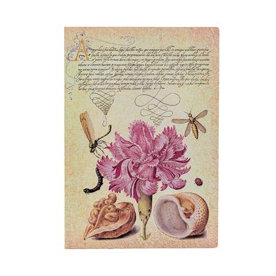 Paperblanks Pink Carnation Mira Botanica Softcover Flexis MIDI Unlined Elastic Band 176 Pg 100 GSM