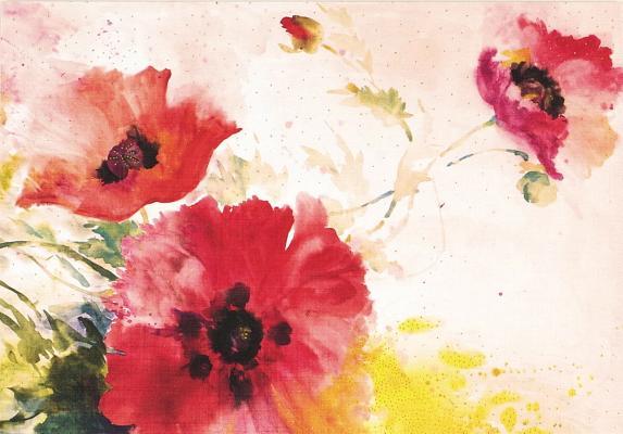 Note Card Watercolor Poppies