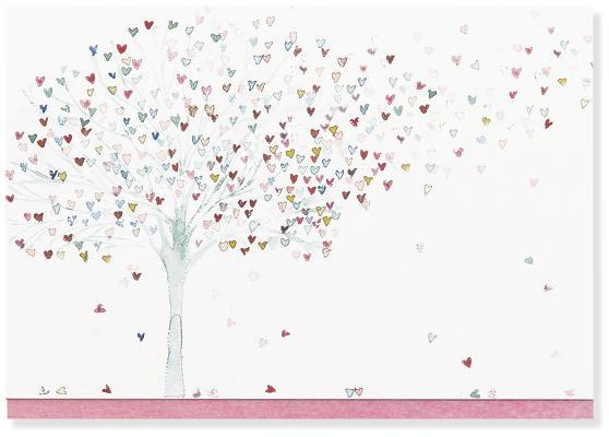 Note Card Tree of Hearts