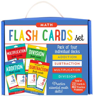 Math Flash Card Set: Addition, Subtraction, Multiplication, and Division Four-Deck Set