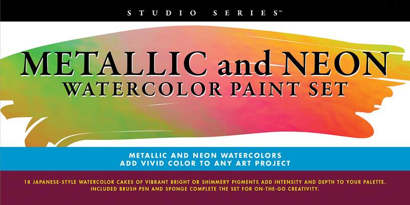 Studio Series Metallic & Neon Watercolor Paint Set (Set of 16)