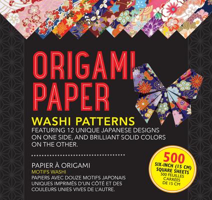 Origami Paper Washi Patterns (12 Designs, 500 Sheets)