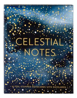 Celestial Notes: 16 Foil-Stamped Notecards with Envelopes (Celestial Star Stationery, Space and Galaxy Watercolor Blank Notecards)