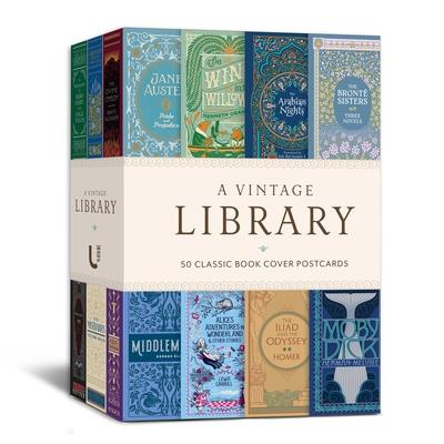 A Vintage Library: 50 Classic Book Cover Postcards Subscription