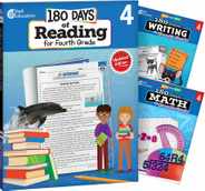 180 Days of Reading, Writing and Math Grade 4: 3-Book Set Subscription