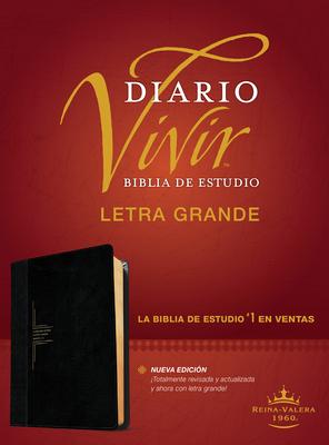 Biblia de Estudio del Diario Vivir Rvr60, Letra Grande (Letra Roja, Sentipiel, Negro/nice)