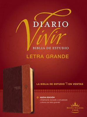 Biblia de Estudio del Diario Vivir Rvr60, Letra Grande (Letra Roja, Sentipiel, Caf/Caf Claro)