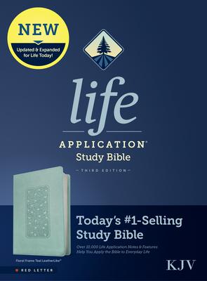 KJV Life Application Study Bible, Third Edition (Leatherlike, Floral Frame Teal, Red Letter)