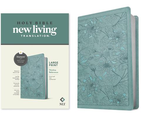 NLT Large Print Thinline Reference Bible, Filament Enabled Edition (Red Letter, Leatherlike, Floral/Teal) Subscription