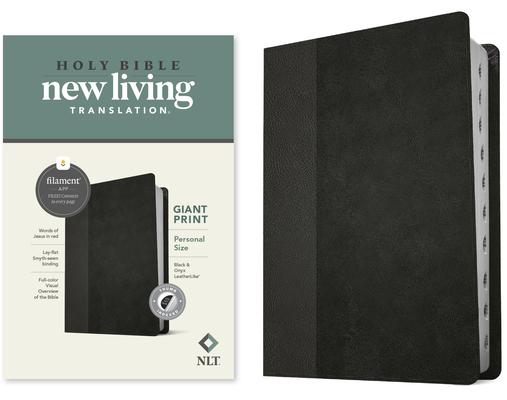 NLT Personal Size Giant Print Bible, Filament Enabled Edition (Red Letter, Leatherlike, Black/Onyx, Indexed)