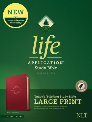 NLT Life Application Study Bible, Third Edition, Large Print (Red Letter, Leatherlike, Berry, Indexed)