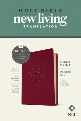 NLT Personal Size Giant Print Bible, Filament Enabled (Leatherlike, Aurora Cranberry, Red Letter)