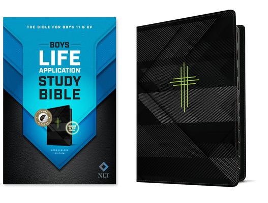 NLT Boys Life Application Study Bible, Tutone (Leatherlike, Neon/Black, Indexed) Subscription