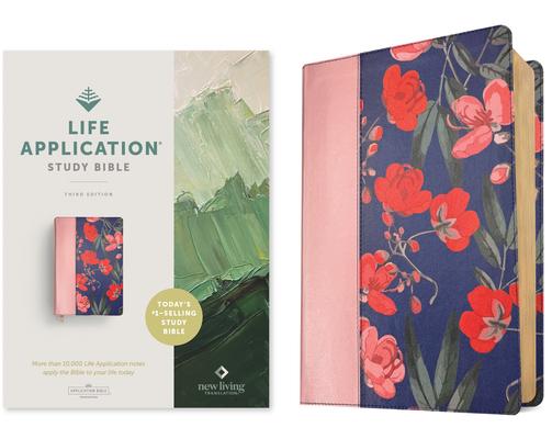 NLT Life Application Study Bible, Third Edition (Leatherlike, Pink Evening Bloom, Red Letter) Subscription
