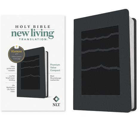 NLT Premium Value Compact Bible, Filament Enabled (Leatherlike, Black Mountainscape) Subscription