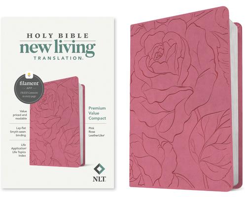 NLT Premium Value Compact Bible, Filament Enabled (Leatherlike, Pink Rose)