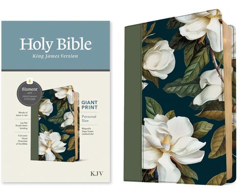 KJV Personal Size Giant Print Bible, Filament Enabled (Leatherlike, Magnolia Sage Green, Red Letter)