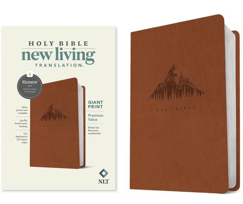 NLT Giant Print Premium Value Bible, Filament Enabled (Leatherlike, British Tan Mountain)