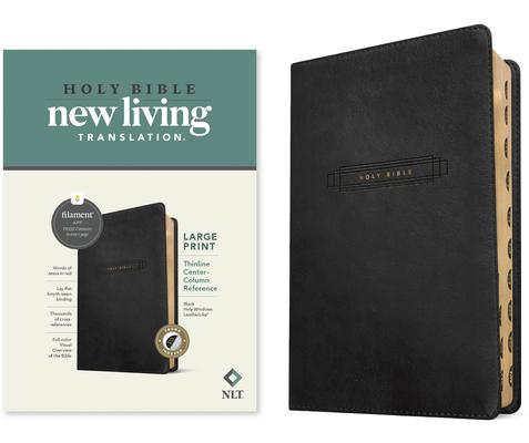 NLT Large Print Thinline Center-Column Reference Bible, Filament Enabled (Leatherlike, Black Holy Windows, Indexed, Red Letter) Subscription
