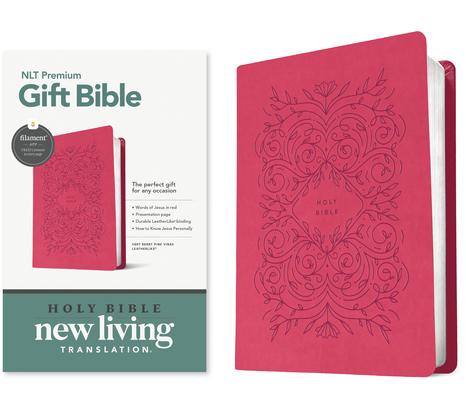 Premium Gift Bible Nlt, Filament Enabled (Leatherlike, Very Berry Pink Vines, Red Letter) Subscription