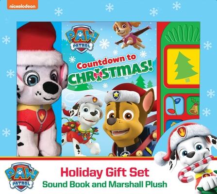 Nickelodeon Paw Patrol: Countdown to Christmas Holiday Gift Set Sound Book and Marshall Plush [With Battery]