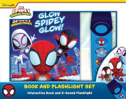 Disney Junior Marvel Spidey and His Amazing Friends: Glow Spidey Glow! Book and 5-Sound Flashlight Set [With Battery]