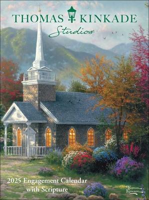 Thomas Kinkade Studios 12-Month 2025 Monthly/Weekly Engagement Calendar with Scr